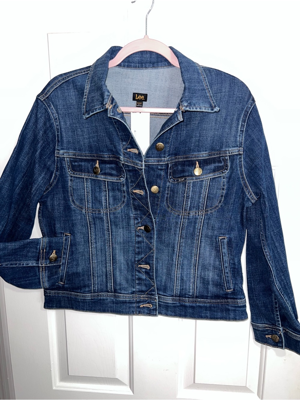 Lee Women's Medium Blue Denim Jacket with Brass Buttons
